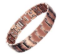 YINOX Bracciale magnetico in rame super forte per uomini e donne, classico doppio petto magnetico in rame, con 40 magneti NdFeB e confezione regalo di alta qualità (20,5 cm), COB-0001M