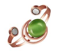 YINOX Bracciale Magnetico per Donna in Rame Puro Super Resistente, Bracciale Cat Eye alla Moda in Rame Puro, 2 Magneti NdFeB Extra Large (C)