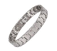 YINOX Bracciale magnetico super forte da uomo, doppio petto magnetico, in titanio, da uomo, contiene 34 magneti NdFeB e confezione regalo di alta qualità (20 cm)