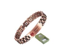 YINOX Bracciale medico unisex in acciaio inossidabile con simbolo, braccialetto di medicina d'emergenza, braccialetto di allarme di emergenza, salute e stile combinati. (Diabete di tipo 1)