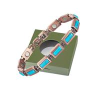 YINOX Magnetic Therapy Artrite Braccialetto di rame per le donne, allevia efficacemente l'artrite e il dolore al polso, intarsiato con turchese turco, combina moda e salute (3500 Gauss) (J)