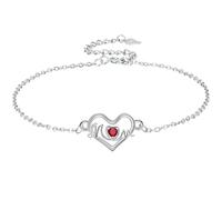 Yinsen Bracciale Mamma Argento 925 Bracciale Cuore Donna - Regalo Elegante per Donna,Gioiello con Scatola Regalo,Ideale per Natale,Compleanno,Anniversario,Festa della Madre