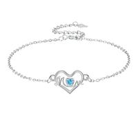 Yinsen Bracciale Mamma Argento 925 Bracciale Cuore Donna - Regalo Elegante per Donna,Gioiello con Scatola Regalo,Ideale per Natale,Compleanno,Anniversario,Festa della Madre