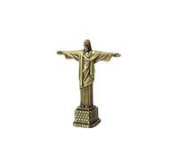 YINSHIU Statua di Gesù Redentore, statuetta in stile vintage, piccolo modello in metallo per casa, ufficio, presepe, decorazione natalizia, croce, crocifisso