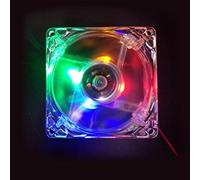 Yintiod Ventola di raffreddamento per PC, 1 pezzo, 8 cm, doppia apertura a LED, multicolore, silenziosa, per computer PC, ventola da 12 V