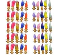 Yintlilocn 50 mini bambole Troll, in PVC, stile vintage, mini action figure da 3 cm, decorazione per torte cromatiche, adorabili e carine, collezione di piccoli ragazzi, progetti scolastici