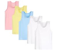 Yintry 5 Canottiere Morbide per Ragazze e Bambini - Senza Maniche, Schiena Scoperta, Per Balletto, Ginnastica e Danza