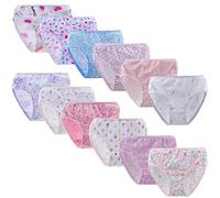 Yintry Bambini Ragazze Mutandine Confezione da 12 Casuali Bambini Mutandine Bambino in Cotone Morbido Slip Biancheria Intima (9-10 Anni, Stile1)