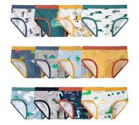 Yintry Boys Briefs 12 Confezioni di Biancheria Intima per Bambini in Cotone Morbido con Stampa Dinosauri Mutandine per Bambini Piccoli 3-10 Anni