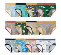 Yintry Boys Briefs 12 Confezioni di Biancheria Intima per Bambini in Cotone Morbido con Stampa Dinosauri Mutandine per Bambini Piccoli 3-10 Anni