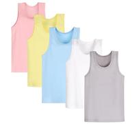 Yintry Confezione da 5 Canottiere per Ragazze morbide Senza Maniche per Bambini Canottiere semplici Canotte per Bambini con Schiena Scoperta Balletto Ginnastica Danza