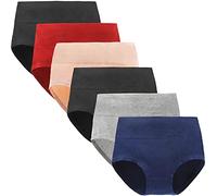 Yintry Intimo per Donna Mutandine a Vita Alta Mutandine di Cotone Elasticizzato Slip di Controllo della Pancia Confezione da 6 Pezzi