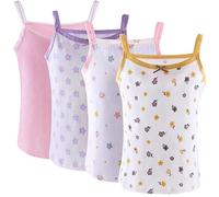 Yintry Magliette Intime Stampate da Ragazza Canotta in Cotone/Canotte per 2-12 Anni Canottiere Elastiche in Confezione da 4