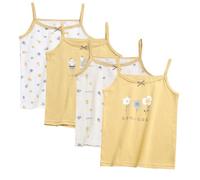 Yintry Magliette Intime Stampate da Ragazza Canotta in Cotone/Canotte per 2-12 Anni Canottiere Elastiche in Confezione da 4