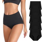 Yintry Mutandine da Donna a Vita Alta con Pizzo Slip Elasticizzati Morbidi e Traspiranti Biancheria Intima a Copertura Totale Controllo della Pancia Mutandine di Cotone Confezione da 5