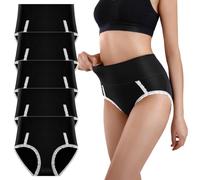 Yintry Mutandine di Pizzo da Donna Slip Elasticizzati in Cotone a Vita Alta Mutande morbide Biancheria Intima da Donna a Copertura Totale Confezione da 5 Controllo della Pancia