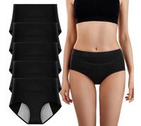 Yintry Mutandine mestruali da Donna con Tasca Mutandine mestruali in Cotone Mutande a Prova di perdite Confezione da 5 Slip a Vita Media