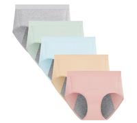 Yintry Mutandine per Il Ciclo mestruale da Donna Intimo a Tenuta stagna in Cotone Pantaloni di Protezione dal Flusso Pesante Slip Traspiranti Confezione da 5 (L, 5Colore)