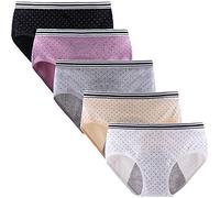 Yintry Mutandine per Il Ciclo mestruale delle Ragazze Adolescenti Biancheria Intima in Cotone Traspirante Slip protettivi a Prova di perdite Confezione da 5(Utilizzare con Tamponi)