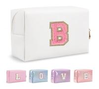 Yintry Regali di compleanno per donne, mogli, borsa per trucchi da viaggio, borsa per cosmetici, borsa per lettere in ciniglia, organizer da viaggio per trucchi, cose carine per ragazze adolescenti