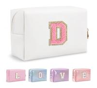 Yintry Regali di compleanno per donne, mogli, borsa per trucchi da viaggio, borsa per cosmetici, borsa per lettere in ciniglia, organizer da viaggio per trucchi, cose carine per ragazze adolescenti