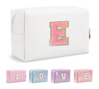 Yintry Regali di compleanno per donne, mogli, borsa per trucchi da viaggio, borsa per cosmetici, borsa per lettere in ciniglia, organizer da viaggio per trucchi, cose carine per ragazze adolescenti
