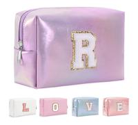 Yintry Regali di compleanno per donne, mogli, borsa per trucchi da viaggio, borsa per cosmetici, borsa per lettere in ciniglia, organizer da viaggio per trucchi, cose carine per ragazze adolescenti