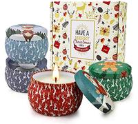 Yinuo Mirror Regali Natale, Candele Profumate Regalo, Set Candele Profumate 4x4,4 Oz, per Anniversario Natale San Valentino Festa della Mamma Decorazione