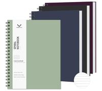 YINUOYOUJIA Quaderno a righe 8,5" x 28,9 cm, confezione da 4 grandi quaderni con copertina rigida da 7 mm, quaderno a righe universitarie, 120 pagine, 100 g/m², copertina rigida spessa per scuola