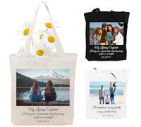 YINYIFANS Tote Bag Tela Personalizzate Per La Festa Della Mamma,Borse Regalo Riutilizzabili Per La Spesa,Ottimi Regali Per Mamme Damigelle,Amiche,Regali Per Il Team Building (Stile C)