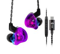 Yinyoo, Auricolari in-ear CCZ Melody, con USB-C, ibridi, 1BA, 1DD, HiFi, bassi profondi, auricolari leggeri IEM, con cavo 4N OFC per musicisti/bassisti (colore viola blu, con micro USB-C)