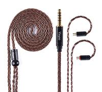 Yinyoo Cavo per auricolari, a 8 fili, in rame placcato argento, colore marrone, 2 pin/MMCX, rimovibile 4.4mm Audio Jack Connettore a 2 pin.