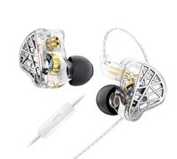 Yinyoo CCZ NC02 - Cuffie intrauricolari per il monitoraggio, 10 mm, 1DD, cablate IEM con microfono, auricolari da gioco HiFi leggeri con jack da 3,5 mm, design ergonomico di isolamento acustico