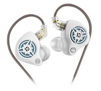 Yinyoo KBEAR BK1 Cuffie HiFi da gioco, auricolari IEMs con cavo, driver dinamico da 10 mm, filo OFC anti-groviglio, ideali per giochi FPS, pendolari, eSport (3,5 mm senza microfono, bianco-blu)