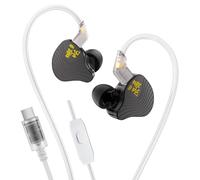 Yinyoo KBEAR NZ02 - Auricolari da gioco USB C IEM, driver a doppio magnete da 10 mm, monitor surround 3D, cuffie da gioco cablate a bassa latenza per PC/PS5/Switch/Mobile/FPS/streaming (nero, USB C