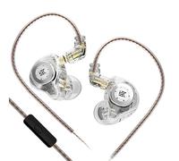 Yinyoo KZ EDX PRO Auricolari In-Ear con Microfono HD, Isolamento Acustico, Auricolari In-ear Ad Alta Definizione con Anti-groviglio, 5N OFC, Cavo in Rame Senza Ossigeno a 2 Pin (bianco, con mic)