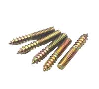 YINZHD 5-50 pezzi M4 M5 M6 M8 M10 zincato doppia estremità filettatura viti autofilettanti connettore a punta affilata for mobili divano parti della scala(Flat in the center,M10x70mm (5pcs))