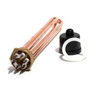 YINZHD Elemento riscaldante DN50 for caldaia esagonale da 2 pollici 220/380 V, riscaldatori con filettatura in rame, tubo in rame da 10 mm, 3 kW/6 kW/9 kW/12 kW(Gold,220V,9KW 285mmL)