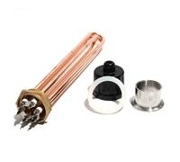 YINZHD Elemento riscaldante DN50 for caldaia esagonale da 2 pollici 220/380 V, riscaldatori con filettatura in rame, tubo in rame da 10 mm, 3 kW/6 kW/9 kW/12 kW(Gray,380V,4.5KW 225mm)