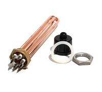 YINZHD Elemento riscaldante DN50 for caldaia esagonale da 2 pollici 220/380 V, riscaldatori con filettatura in rame, tubo in rame da 10 mm, 3 kW/6 kW/9 kW/12 kW(Silver,220V,3KW 195mmL)