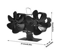 YINZHD Ventilatore for camino Ventilatore for bruciatore a legna a 12 pale Funzionamento silenzioso Adatto for bruciatori a legna/ceppi/camini non elettrici