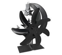 YINZHD Ventilatore for camino Ventilatore for stufa ad aria calda a 7 pale con potenza termica a risparmio energetico, funziona silenziosamente for risparmiare legna(Black)