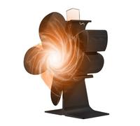 YINZHD Ventilatore for stufa a 4 pale alimentato a calore con maniglia for il trasporto e protezione contro il surriscaldamento Ventilatore a farfalla for camino con bruciatore a legna(Black)