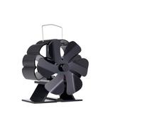YINZHD Ventilatore for stufa a 6 pale alimentato a calore, camino nero, bruciatore a legna, ecologico, silenzioso, distribuzione efficiente del calore in casa