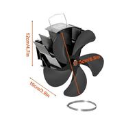 YINZHD Ventilatore for stufa a parete a 5 pale, ventilatore for camino alimentato a calore, bruciatore a legna, riscaldatore silenzioso for la casa, distribuzione efficiente del calore(Stove Fan)