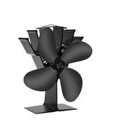 YINZHD Ventilatore for stufa ad aria calda a 4 ante, ventilatore for camino nero, bruciatore a legna, ecologico, silenzioso, dissipazione del calore efficiente for uso domestico