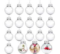 YINZZTRY Palle Natale Plastica Trasparente, 16 Pz Palle di Natale Palline Riempibili, Palle di Natale Plastica, Ornamento Riempibili Ciondolo Pallina, Decorazione Natalizia Albero Natale, 6 CM