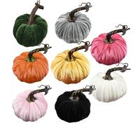 Yiohejy 7 zucche artificiali, 10 cm, zucche artificiali colorate, decorazioni decorative in schiuma finta per la raccolta, decorazioni per la casa del Ringraziamento