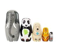 Yiohejy Matrioske Russe Statuine Collezionabili Impilabili Elefante Panda | Set Impilabile da 5 Pezzi con Figure di Animali Per Donne Uomini Bambini Ragazzi Ragazze Camera Tavolo Scaffale Ingresso