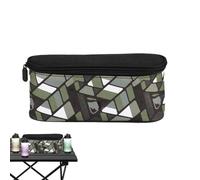 Yiohejy Piccola borsa organizer da campeggio, piccola borsa portaoggetti per lampada, con manico staccabile, da campeggio, borsa da campeggio con scomparti per escursioni, Verde Tè Scuro,